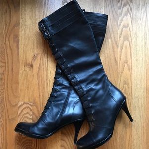 Via Spiga Lace-up Black Boots